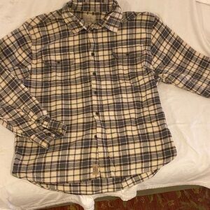 Jachs Beige and Grey Plaid Casual Shirt